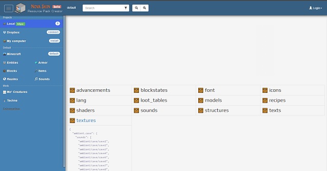 Nova Skin - Minecraft Resource Pack Creator