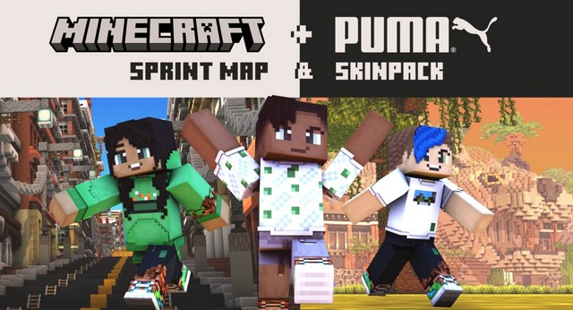 puma x minecraft sprint map and skin pack introduced