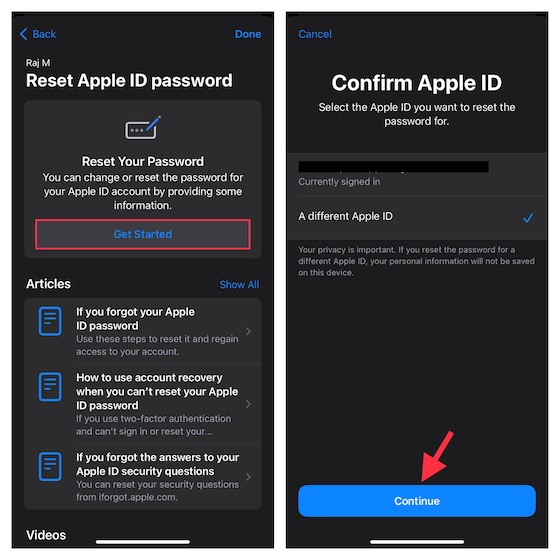 resetting apple itunes password