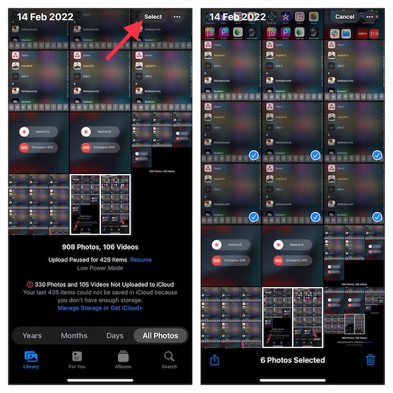 Sélectionnez Les Photos À Supprimer Sur Ios