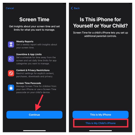 قم بإعداد Screen Time for Kids على iPhone و iPad