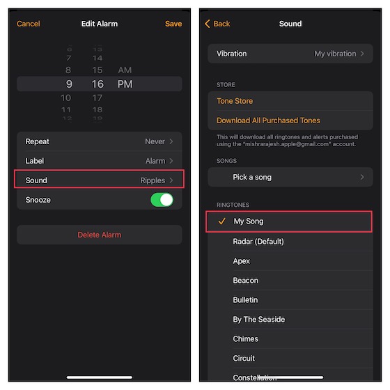 how to change ringtone on iphone alarm clock Set a Voice Memo as alarm sound on iPhone