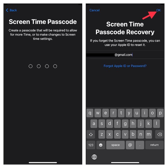 Set up screen time passcode on iPhone and iPad 