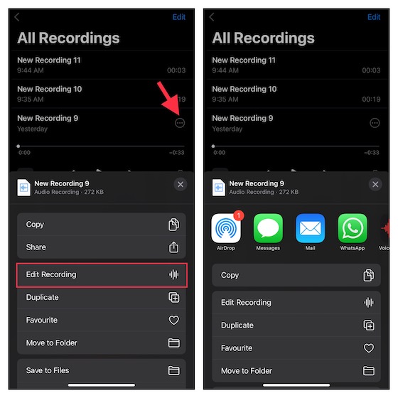Share your audio recording on iPhone and iPad