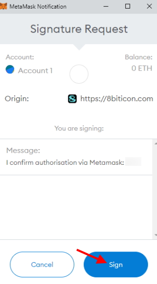 sign button crypto