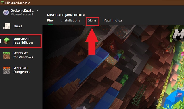 Skin Minecraft launcher