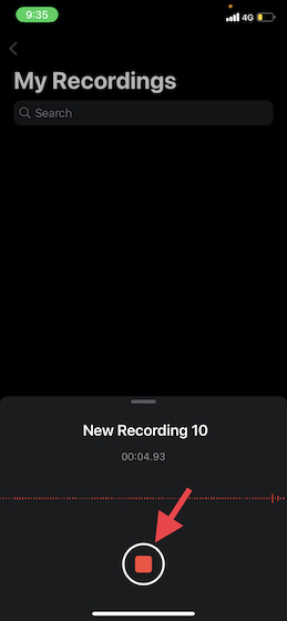 Stop your voice recording on iPhone and iPad