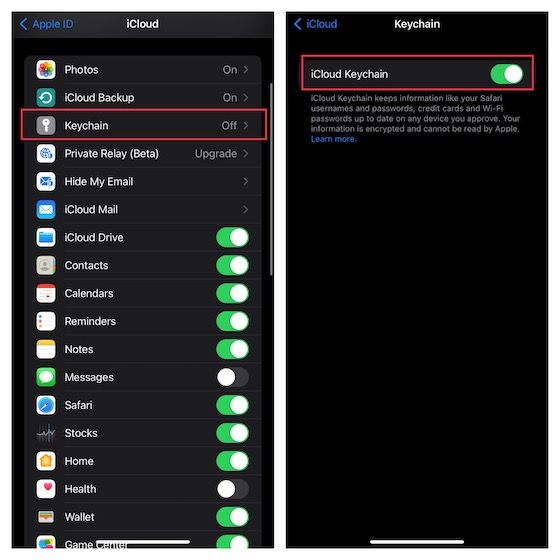 Sync Safari passwords on iPhone and iPad 