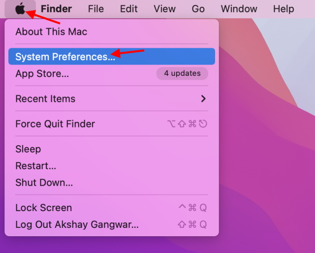open system preferences in macOS 
