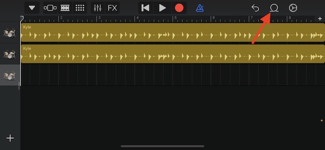 Loop icon in GarageBand app on iOS