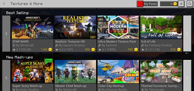 Texture Packs and more in MCPE marketplace