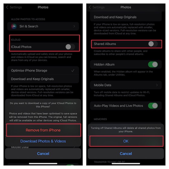 Désactiver Icloud Photos Sur Iphone Et Ipad