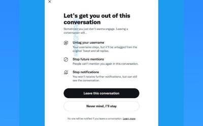 Twitter Tests New "Leave This Conversation" Feature