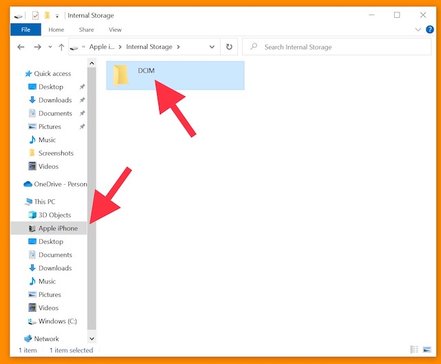 Use File Explorer on Windows to Clear All Photos from iPhone and iPad