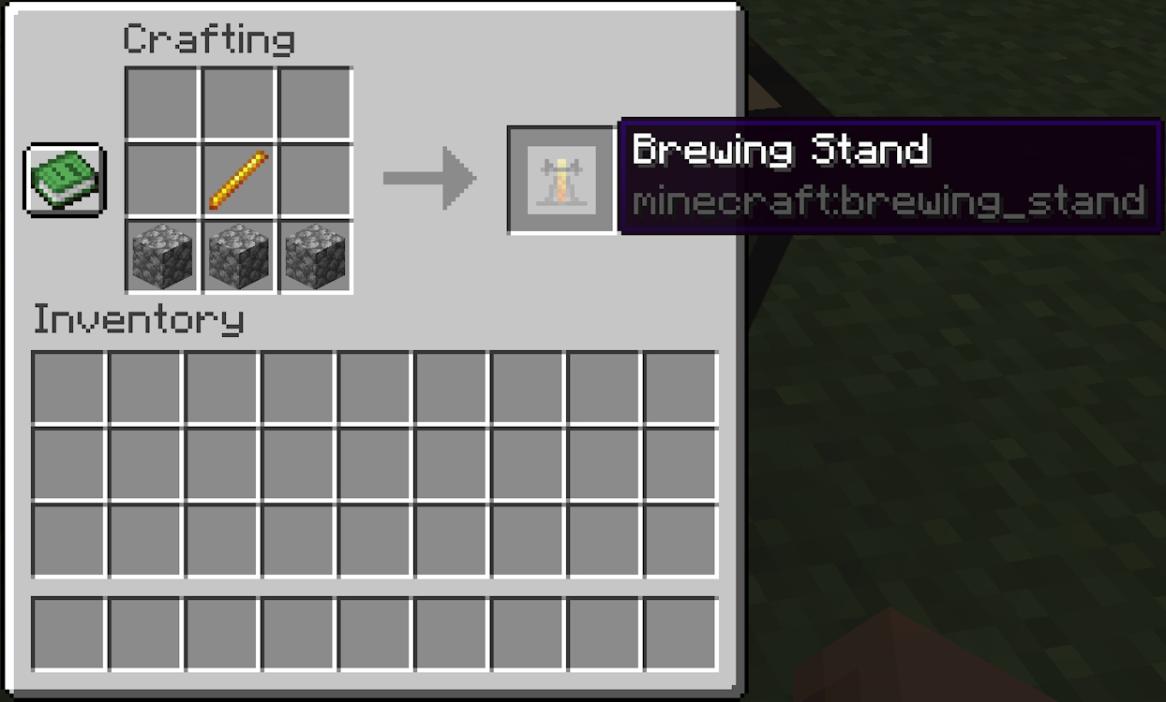 Brewing stand crafting recipe