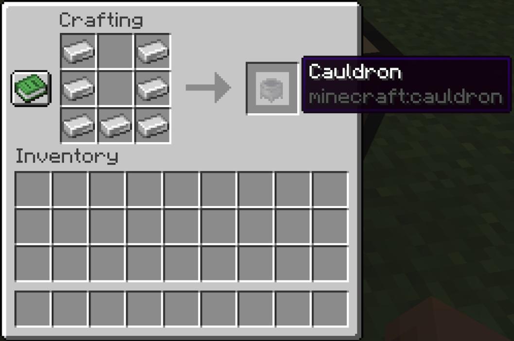 Cauldron crafting recipe