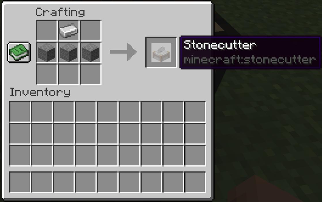 Stonecutter crafting recipe
