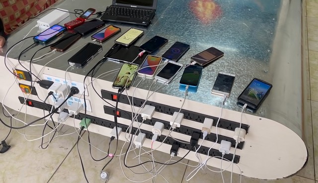 27,000,000mAh Power Bank charging multiple devices at a time