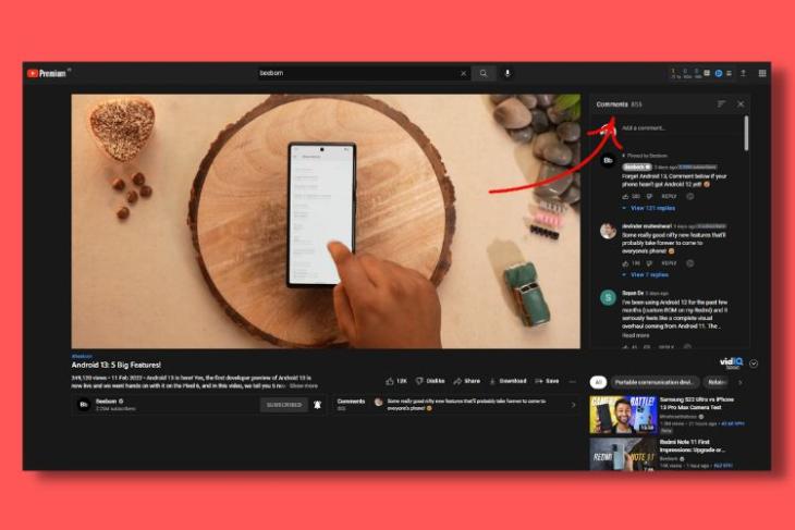 YouTube testet die Fähigkeit, Kommentare zu lesen, während Videos auf dem Desktop angesehen werden