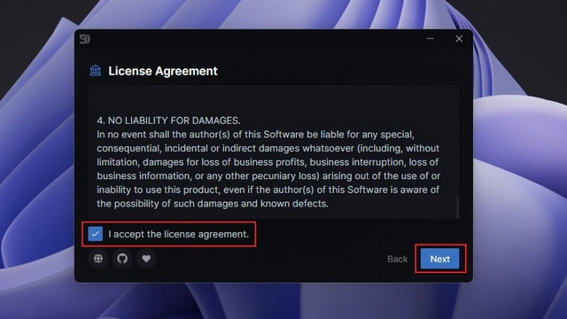 accept license agreement to install Discord themes