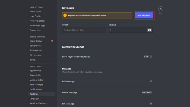 add keybind discord