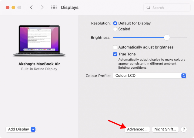 advanced display settings 