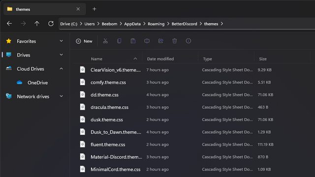 betterdiscord themes folder