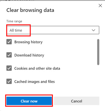 clear all browsing data