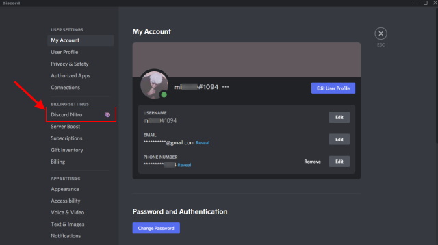 discord nitro settings
