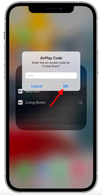 enter AirPlay passcode on iPhone and iPad