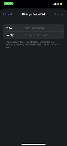 enter new Apple ID password