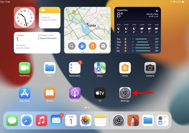 App „iPad-Einstellungen“.