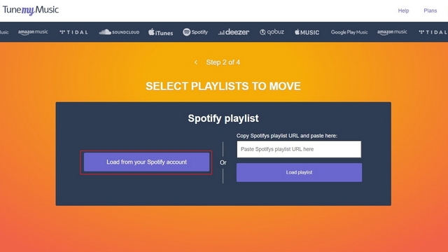 Charger Depuis Votre Compte Spotify Pour Transférer Des Listes De Lecture Spotify