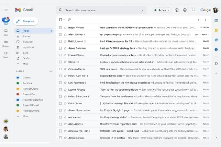 Google Mail beginnt mit der Einführung eines neuen Looks mit einer „integrierten Ansicht“ für alle Benutzer