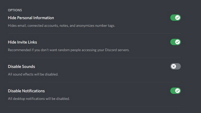 How to enable or disable Streamer Mode in Discord.