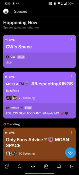twitter spaces tab