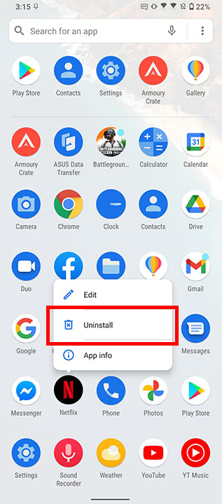 uninstall netflix app android