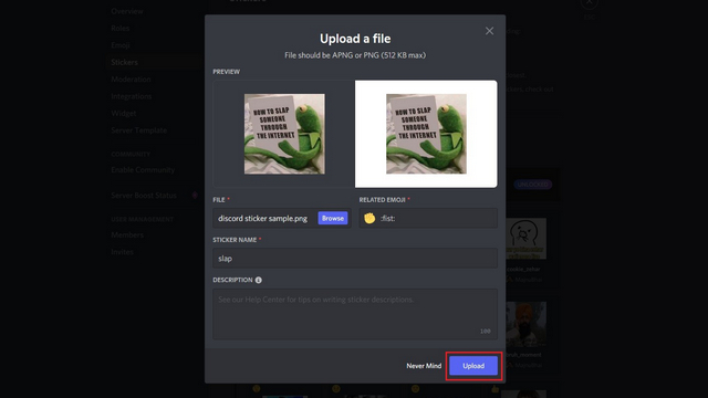 upload discord stickers