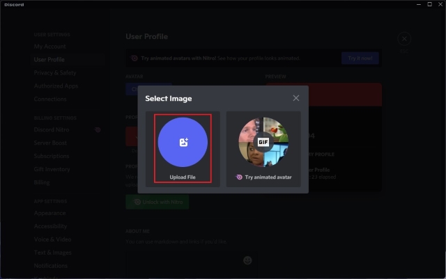 upload file