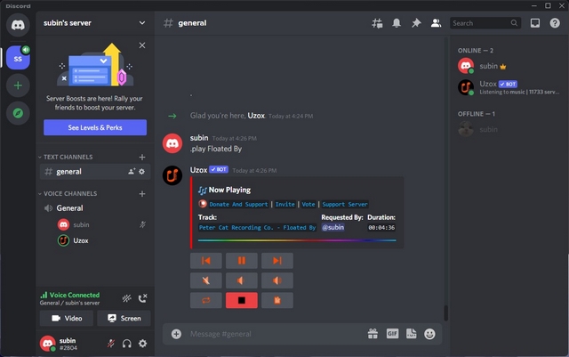 uzox discord music bot