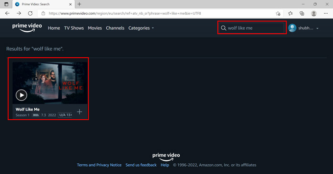 wolf like me available on prime video in Canada