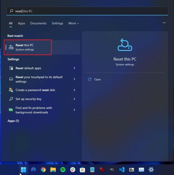 إعادة ضبط المصنع لنظام التشغيل Windows 11 (2022)