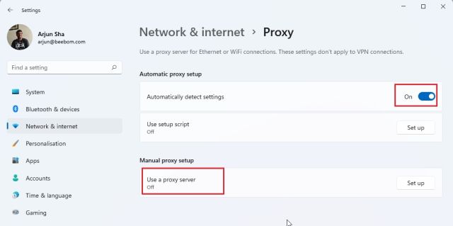 8. Check DNS and Proxy Settings