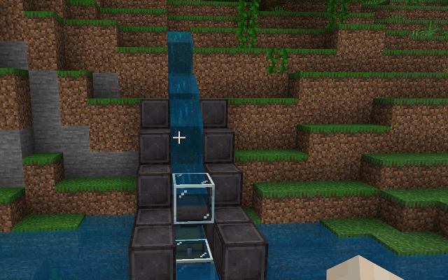 A simple waterflow system in Minecraft