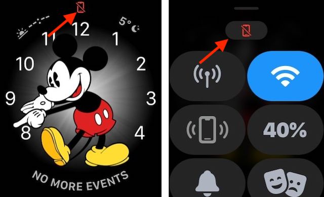 Apple Watch and iPhone are disconnected