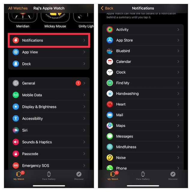 Change the audio and notification settings on your Apple Watch