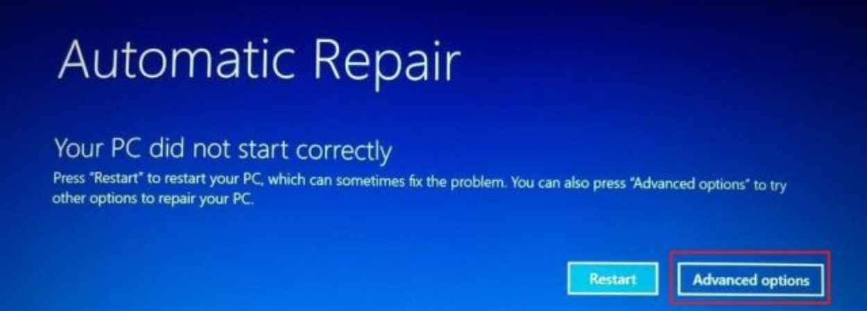 Automatic Repair screen