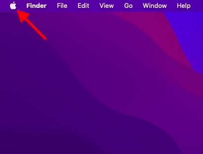 Click the Apple menu at the top left corner of the screen