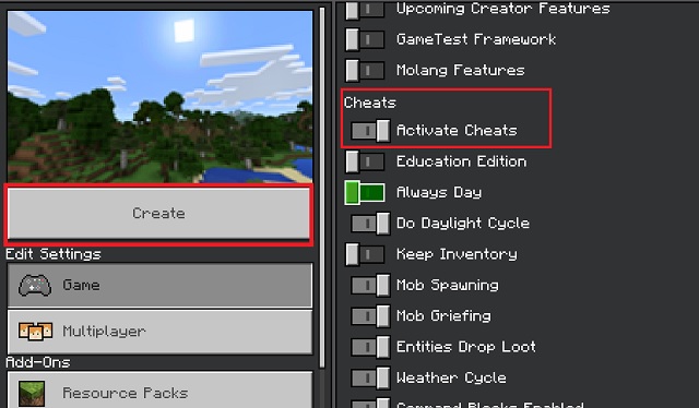 Create cheats