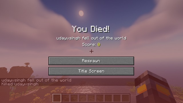 How I nearly died on Minecraft's title screen